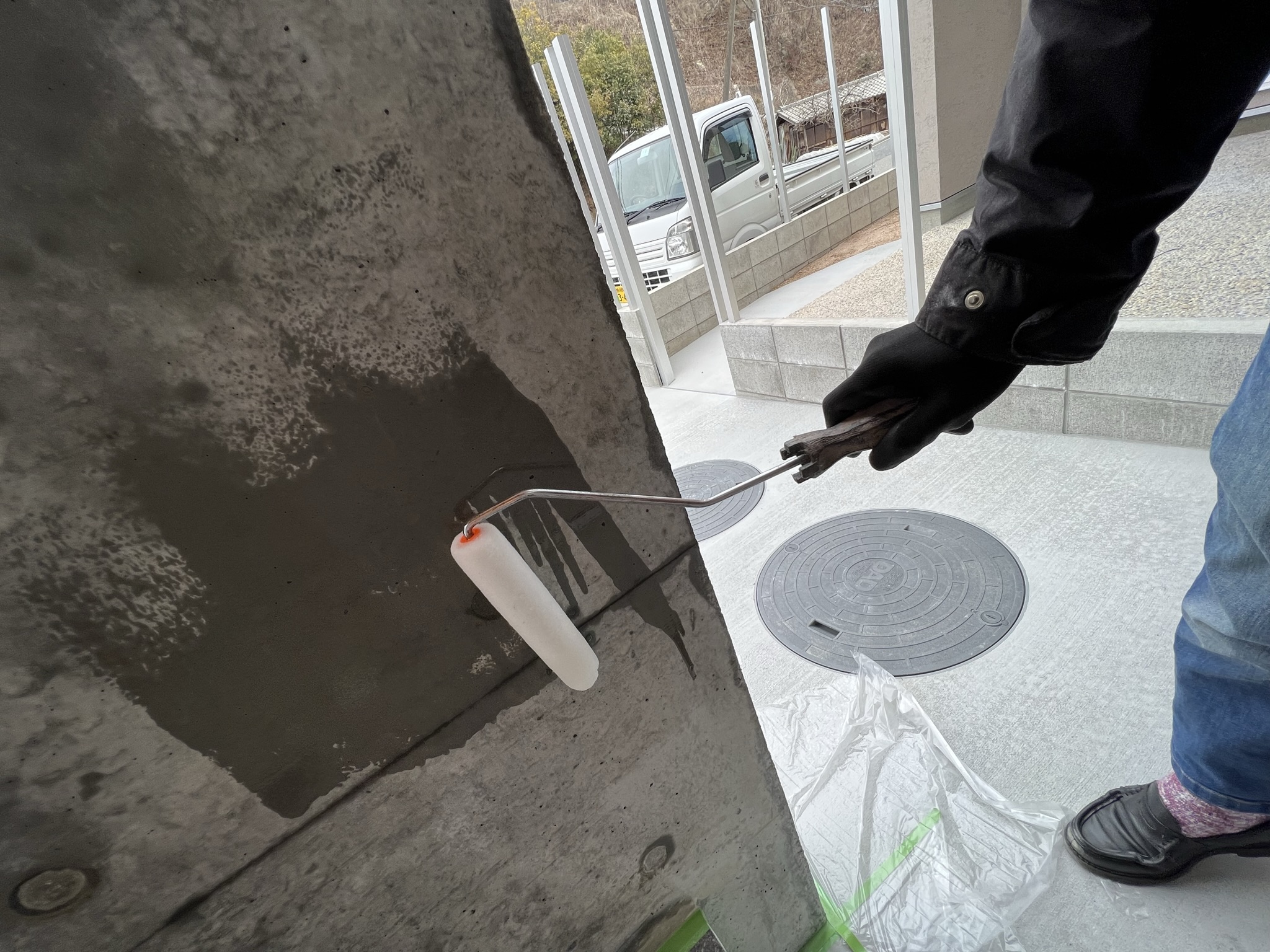 続:杉型枠コンクリート＠地御前の家-S